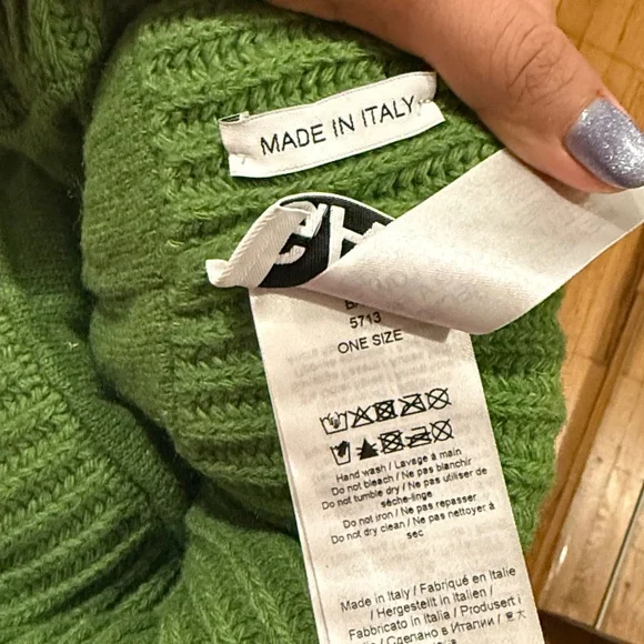 GANNI Vibrant Green Knit Beanie - Picture 3 of 4